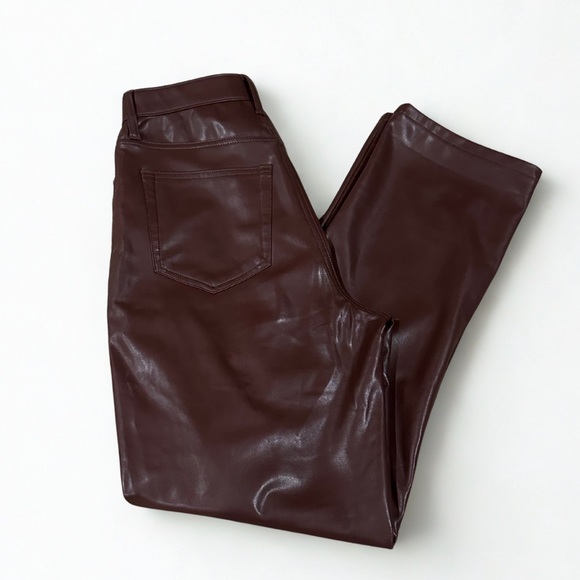 Abercrombie Brown Faux Leather Pants | Ultra High Rise | Curve Love | Size 27 - Picture 3 of 12